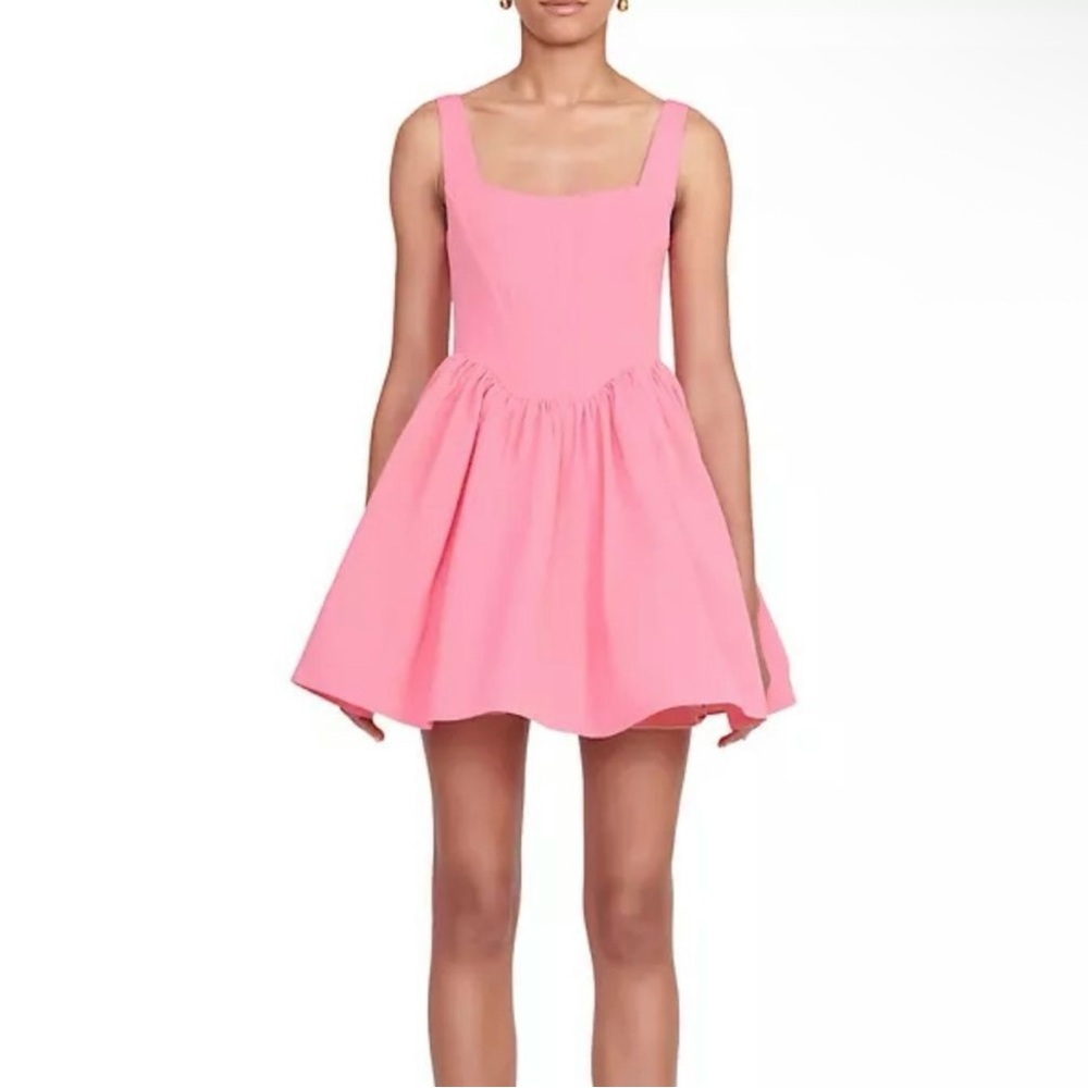 NWT STAUD Landscape Corset Mini Dress in Pink Lollipop